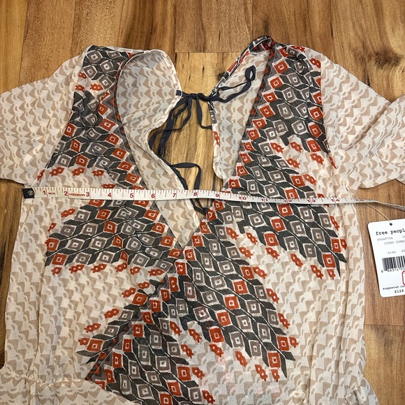 Free People Women’s Sheer Boho Print Mini Dress XS NWT $128 - Picture 8 of 9
